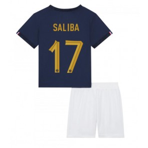 Lacne Dětský Futbalové dres Francúzsko William Saliba #17 MS 2022 Krátky Rukáv - Domáci (+ trenírky)